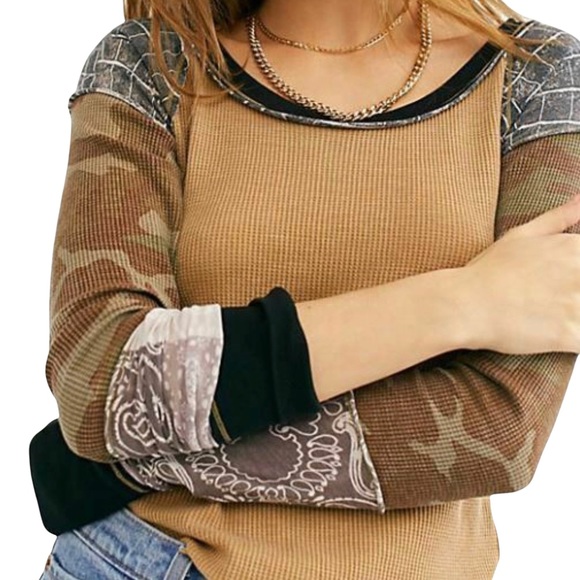 Free People Tops - Free People / We the Free Size Small Bright Side Thermal in Willow Combo